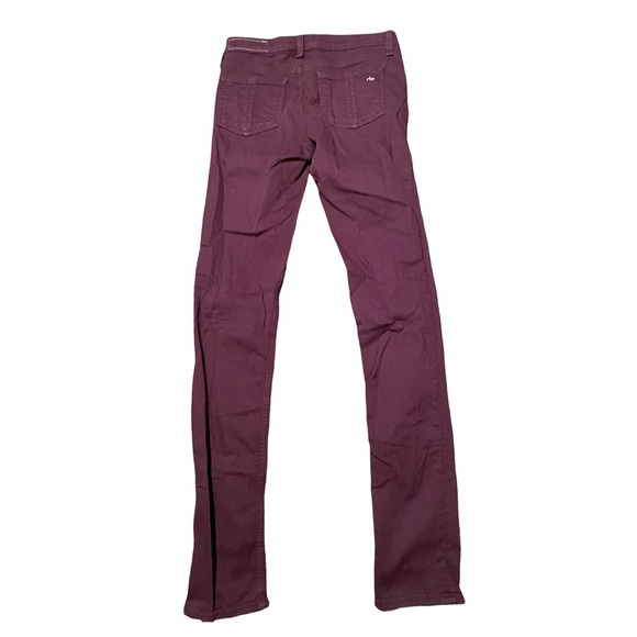 rag & bone Women's Burgundy/ Wine Skinny Jeans Size 28 (Tag says 25) - Picture 2 of 8